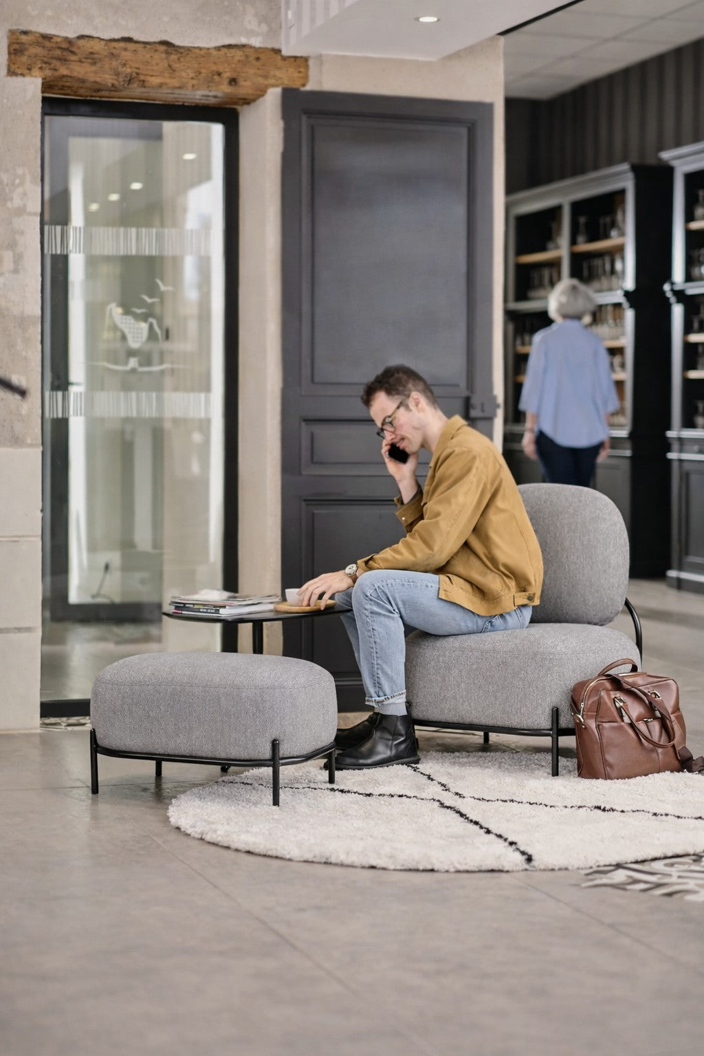 Fauteuil d'accueil Brooklin – Design vintage métal