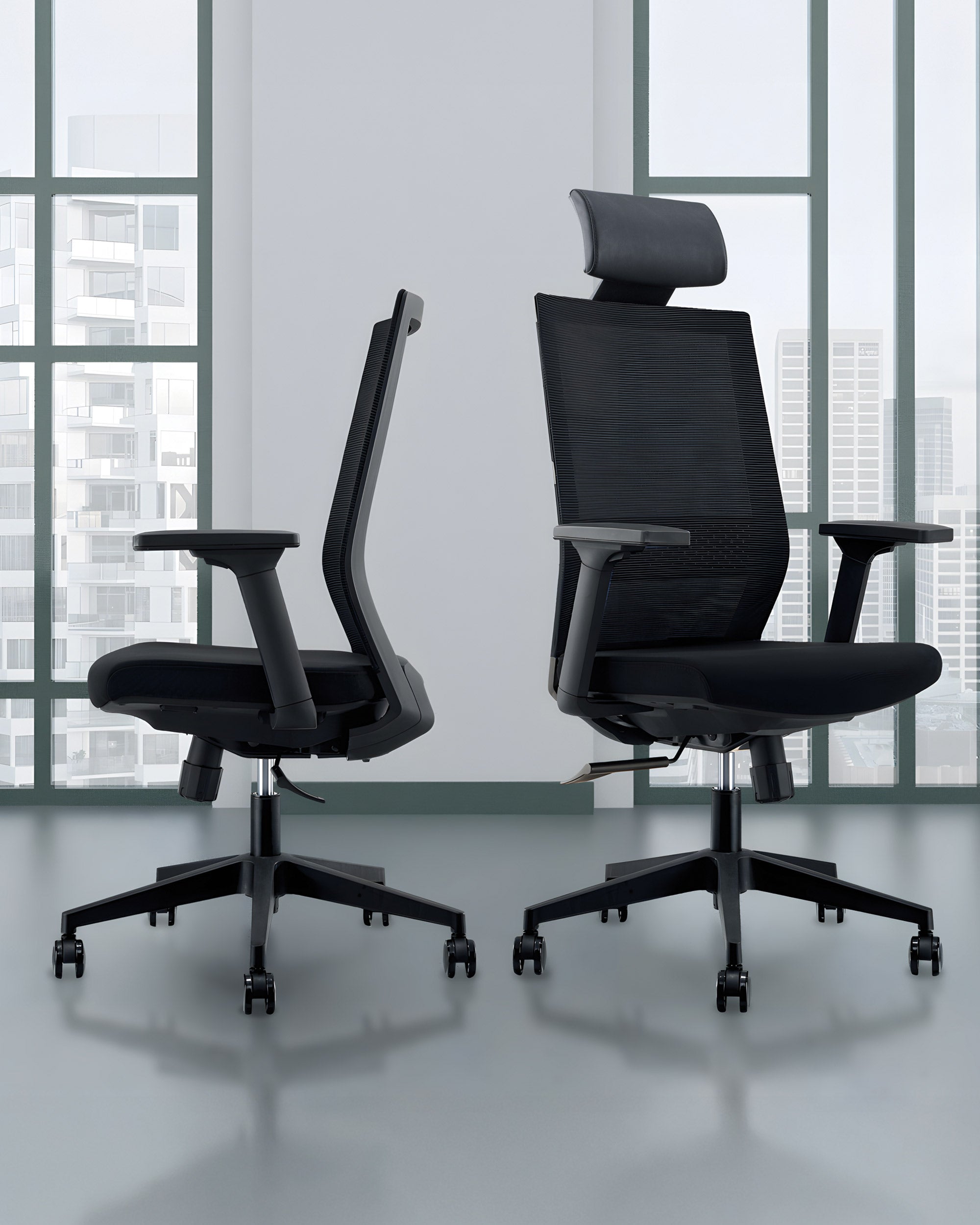 Fauteuil de bureau ergonomique Drax - Mécanisme synchrone et soutien lombaire