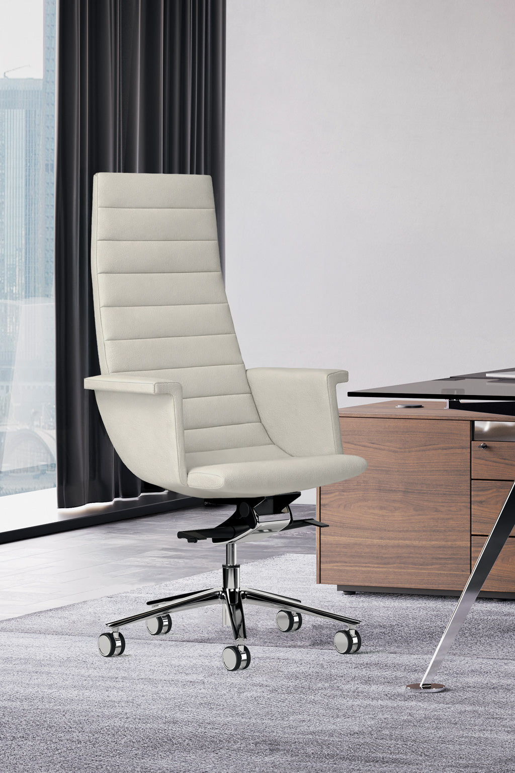 Fauteuil de direction Altara cuir – Dossier haut