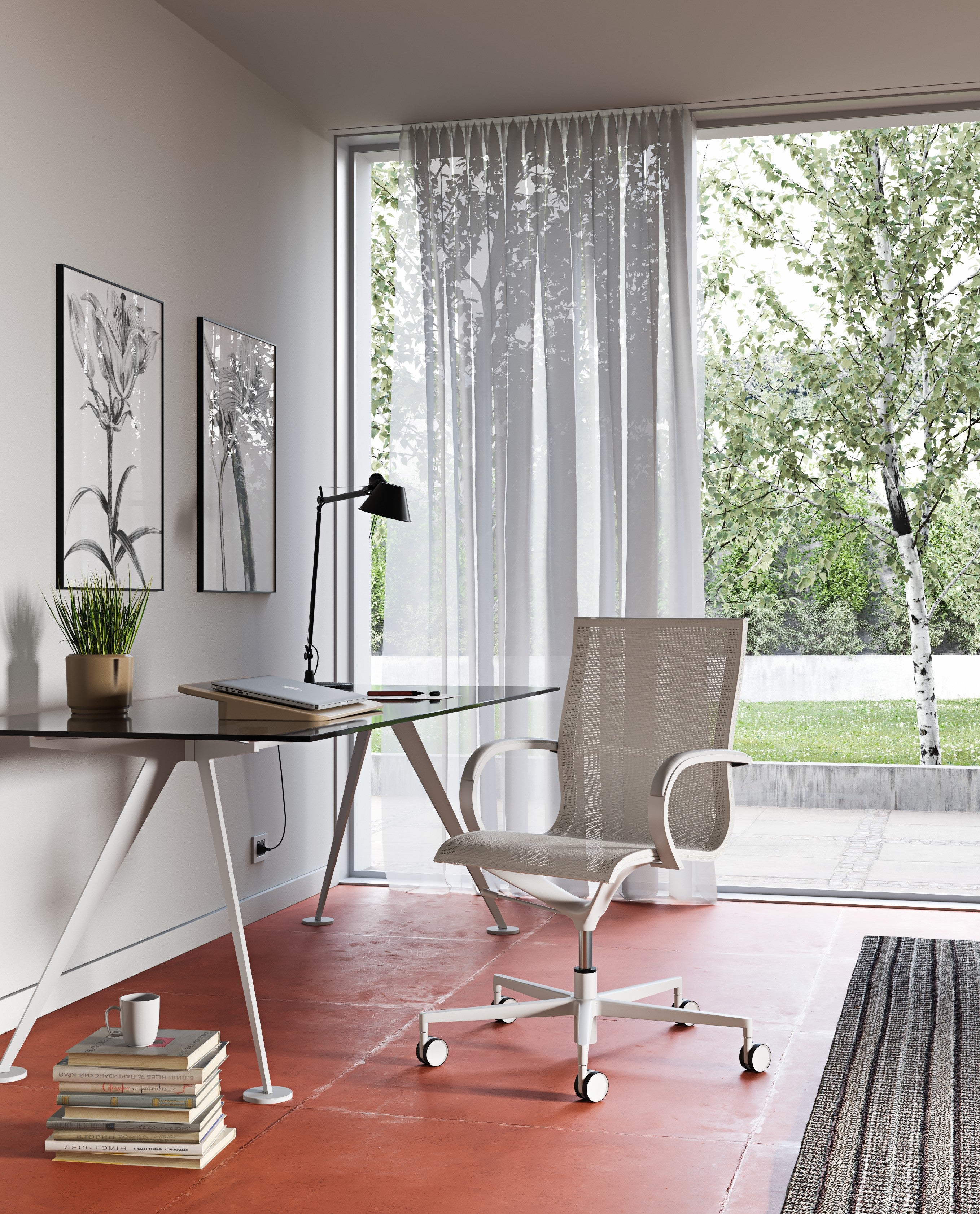 Fauteuil de direction Noa Mesh White – Dossier moyen