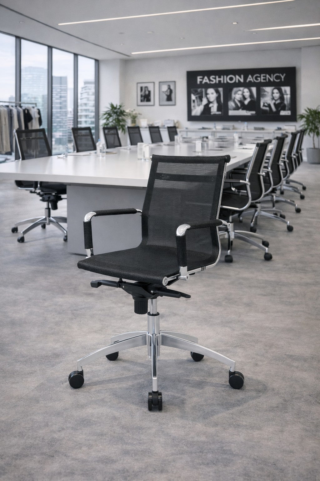 Fauteuil de réunion Persée – Bas Dossier Résille, Basculant Décentré