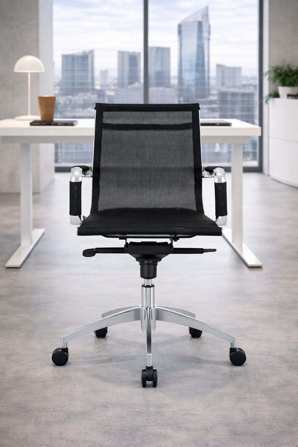 Fauteuil de réunion Persée – Bas Dossier Résille, Basculant Décentré