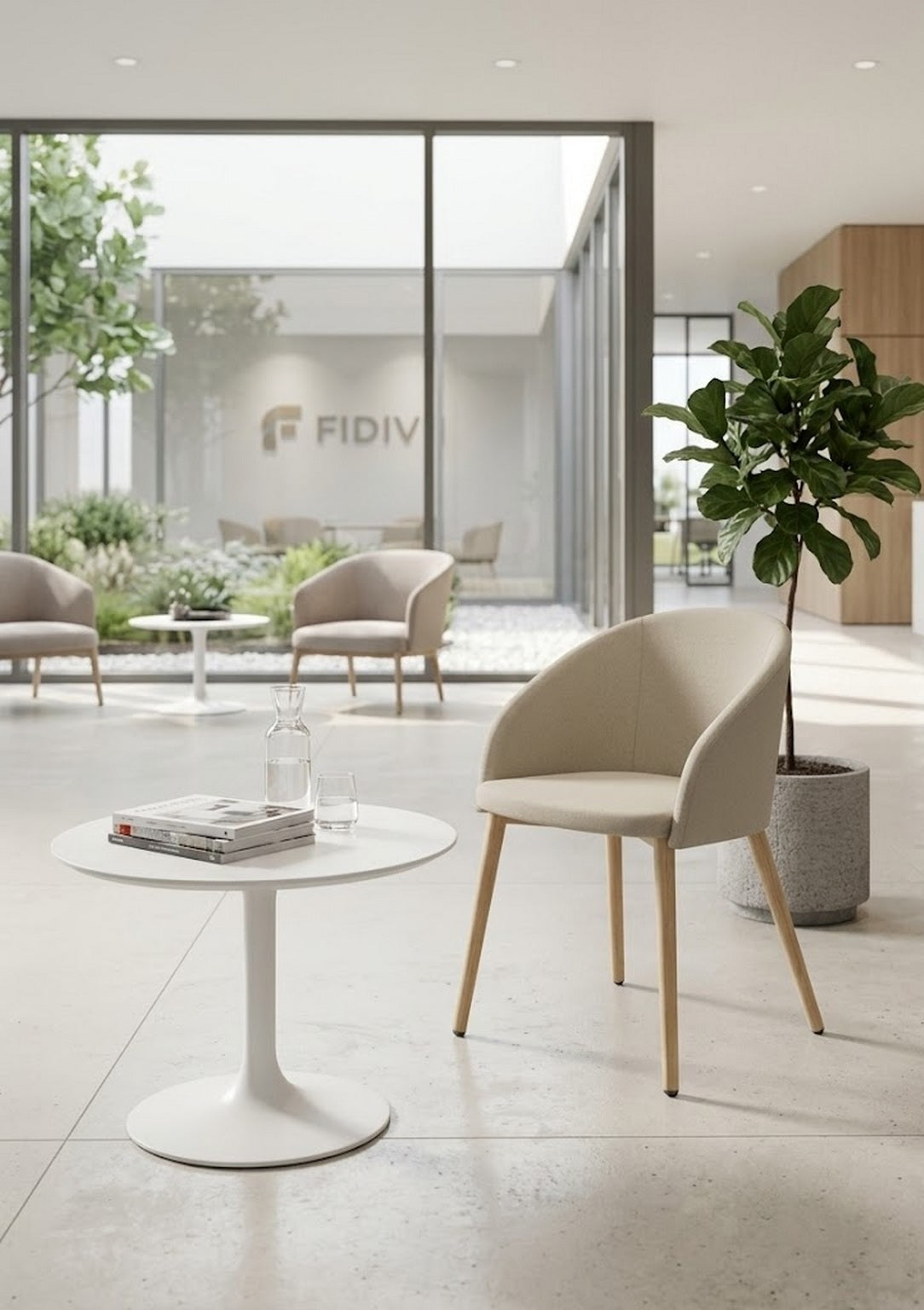 Fauteuil visiteur Elara - 4 pieds bois