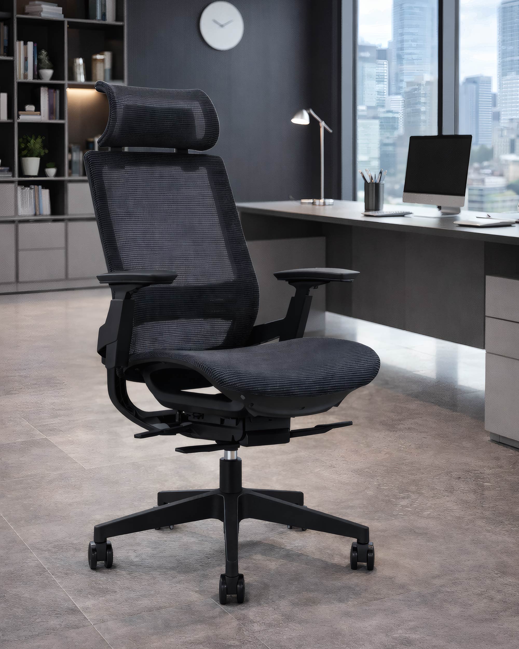 Fauteuil de bureau ergonomique Lacerta - Mécanisme synchrone et têtière