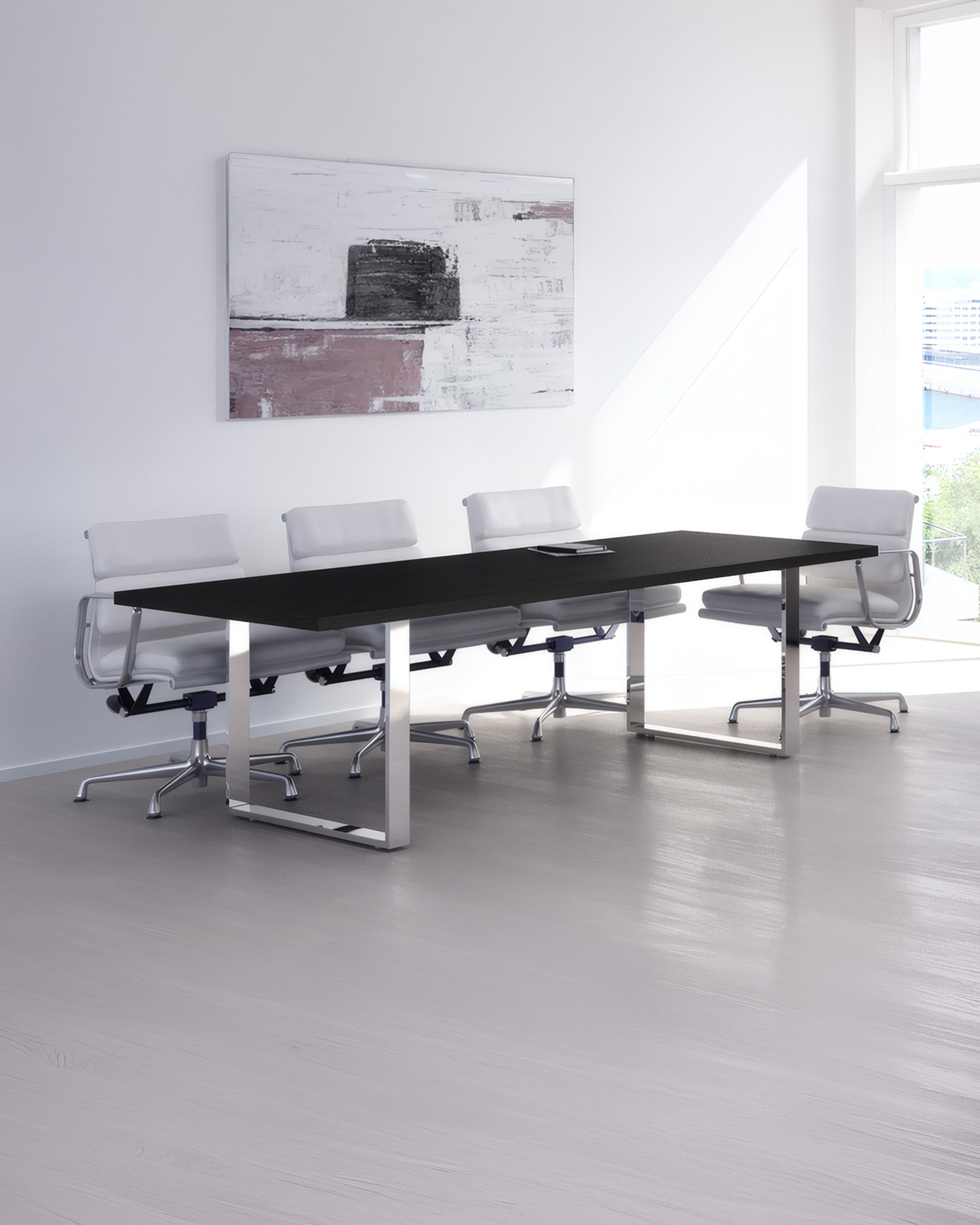 Table de réunion professionnelle Flora – Pieds métal – 8 personnes