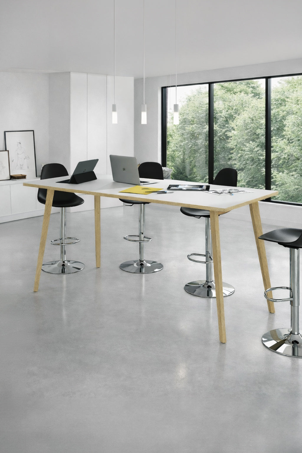 Table haute Nature Wood – Design italien pour espaces collaboratifs