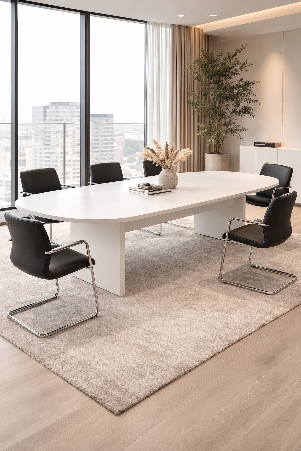 Table de réunion ovale professionnelle Olympe – Grande capacité 12 à 24 personnes