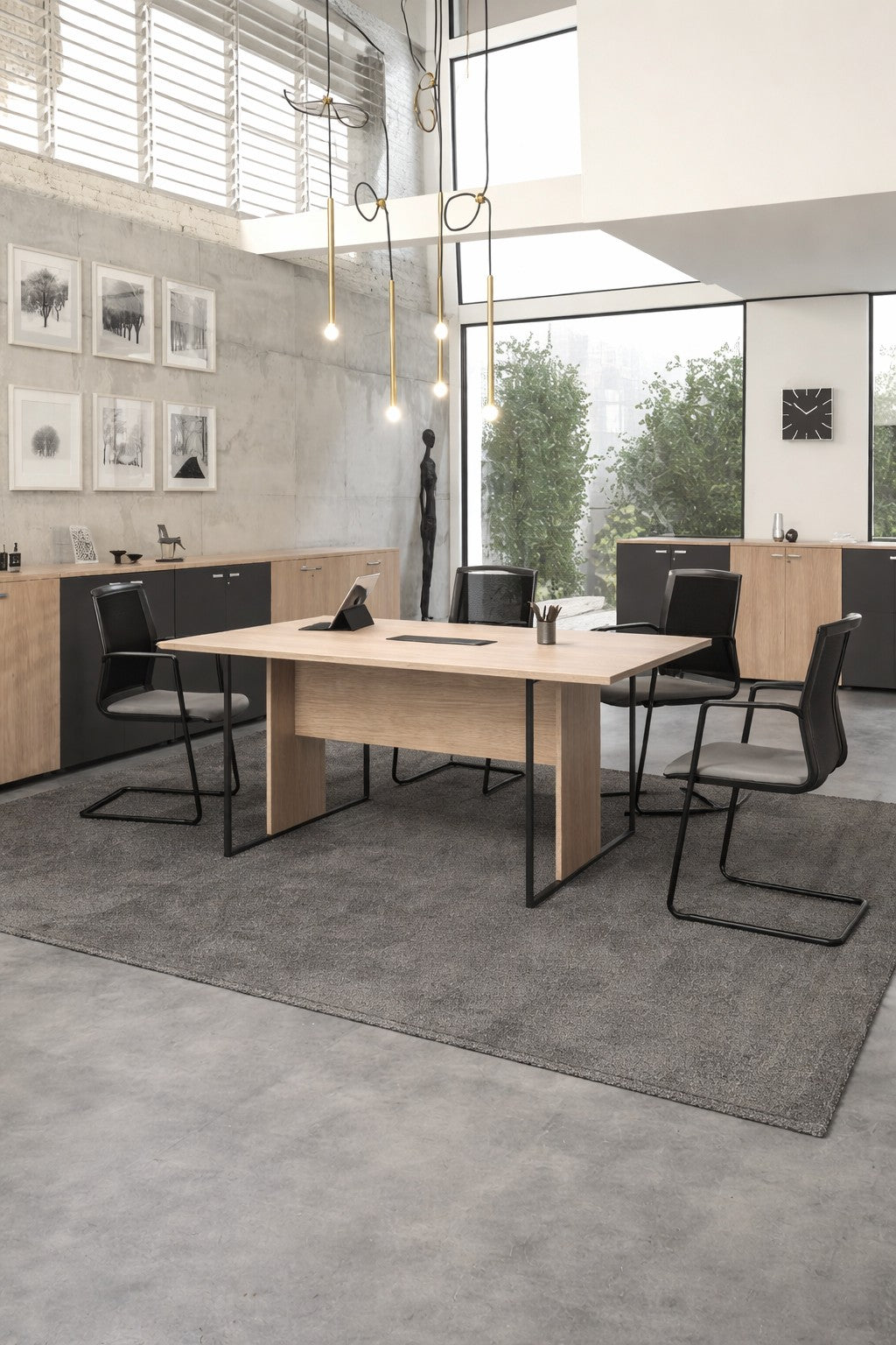 Table de réunion professionnelle Edge – Design italien & structure cadre métal