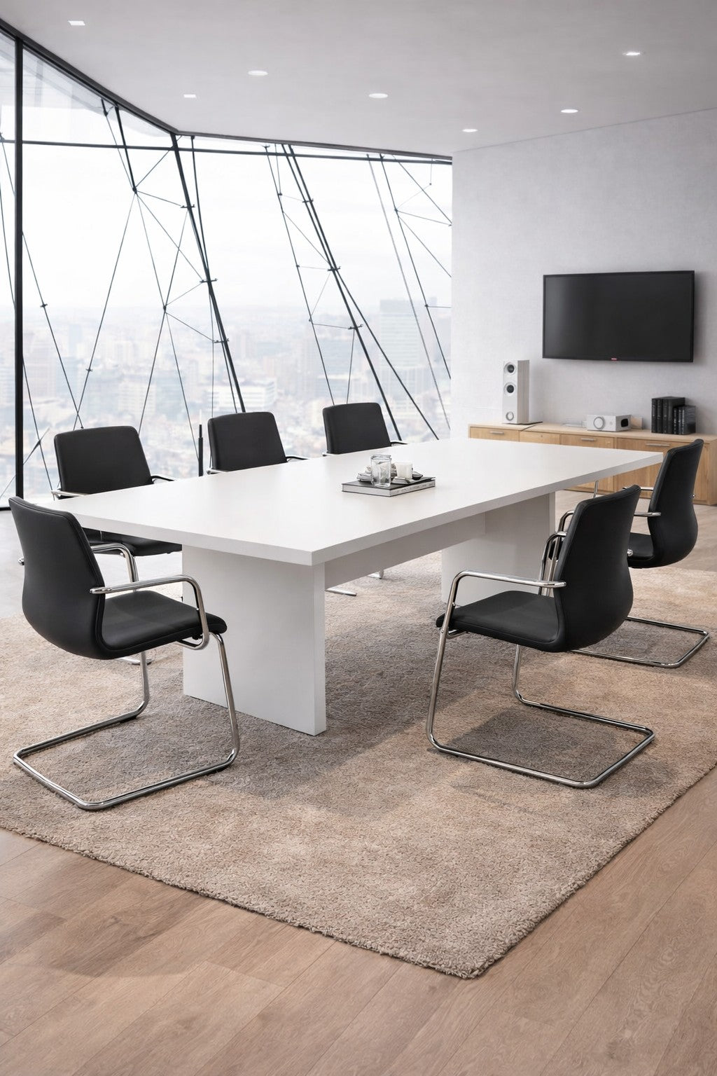 Table de réunion rectangulaire professionnelle Olympe – 10 à 14 personnes