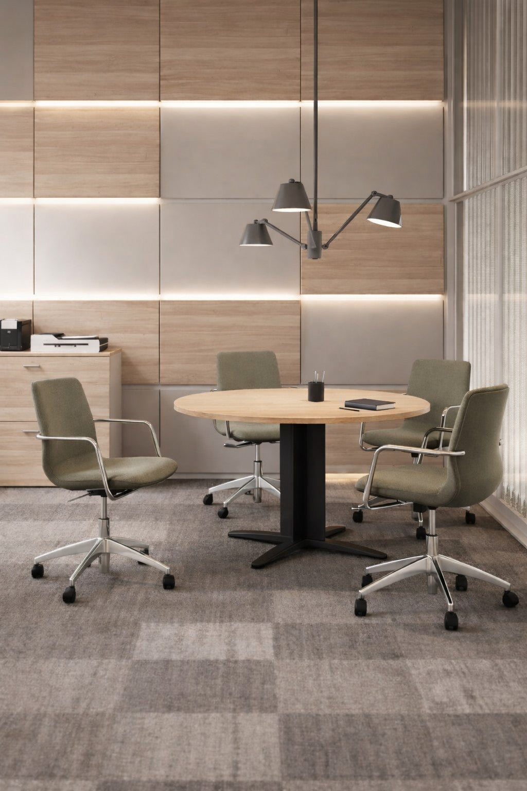 Table de réunion ronde Atlas - Diamètre 116 cm