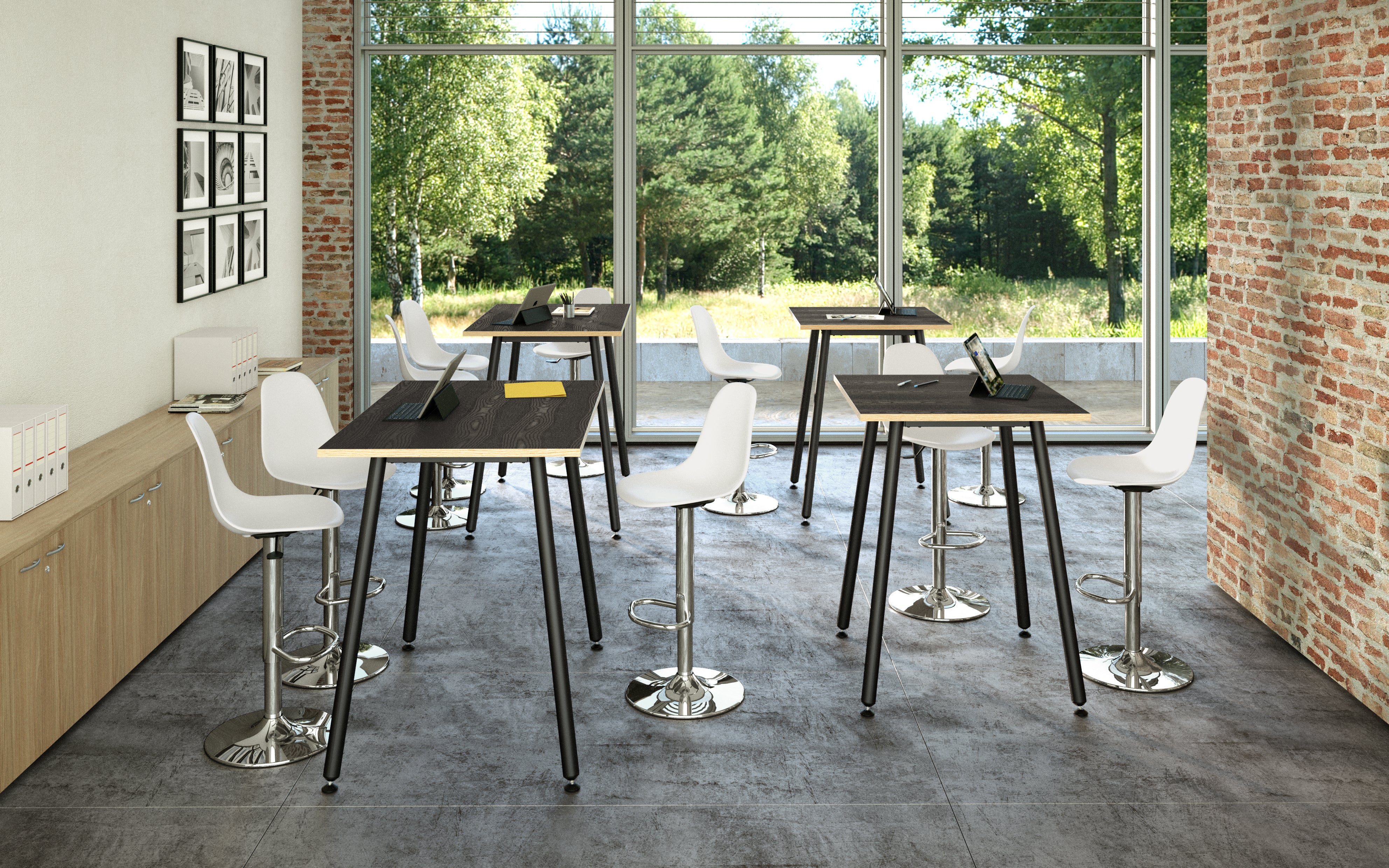 Table haute Nature Métal – Design industriel