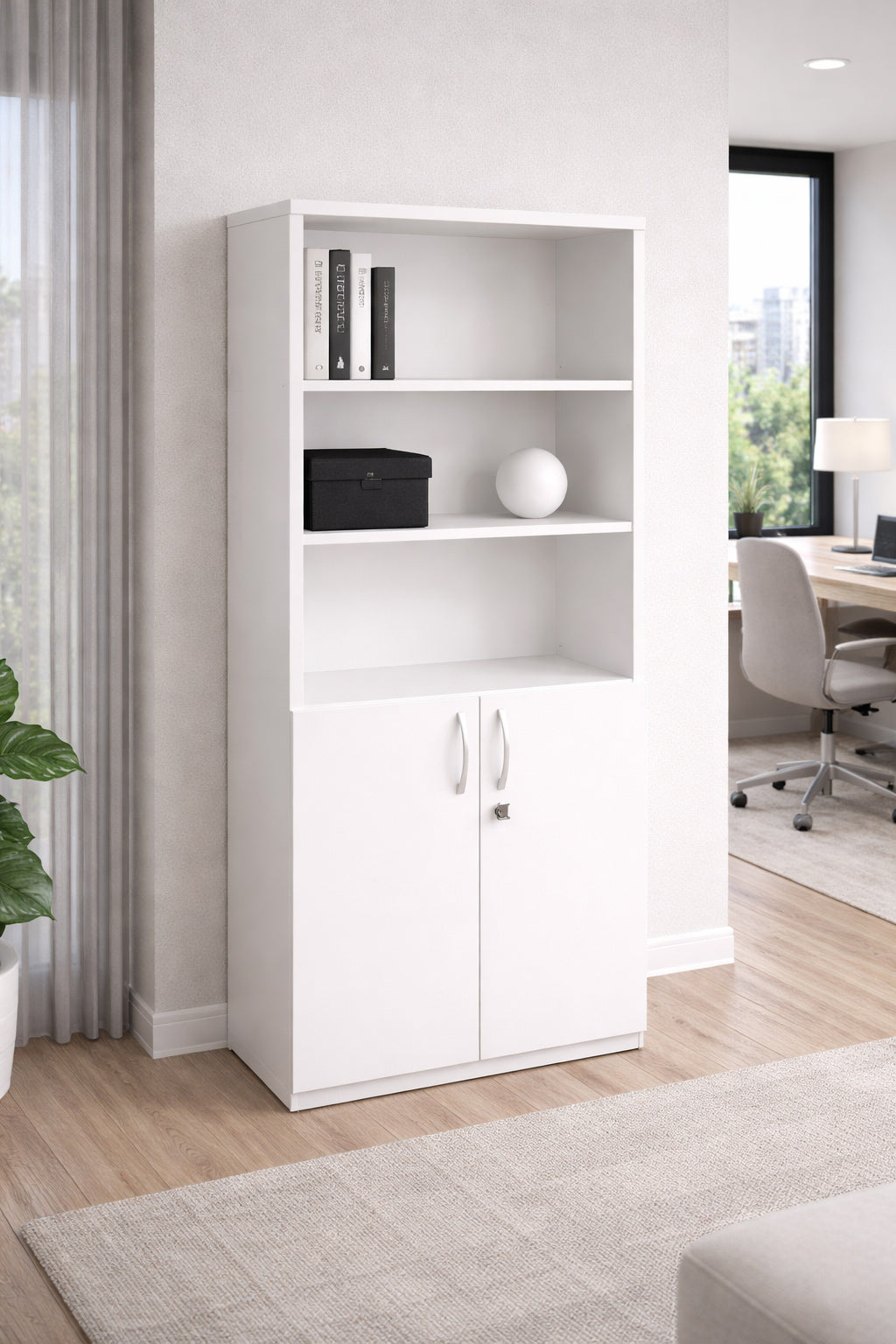 Armoire haute de rangement professionnel avec niche – Gamme Curvy / Express Plus