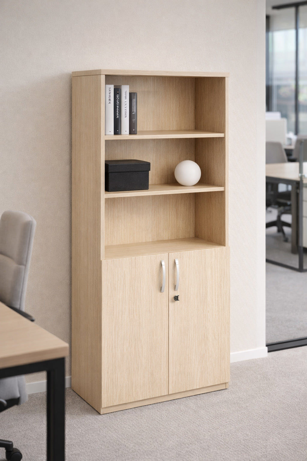 Armoire haute de rangement professionnel avec niche – Gamme Curvy / Express Plus