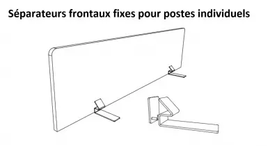 Panneau écran Frontal mélaminé pour bureau individuel Astral, Indus et Atmosphéric