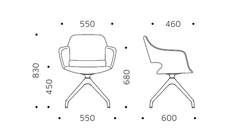 Fauteuil d'accueil Wiz pieds chromés