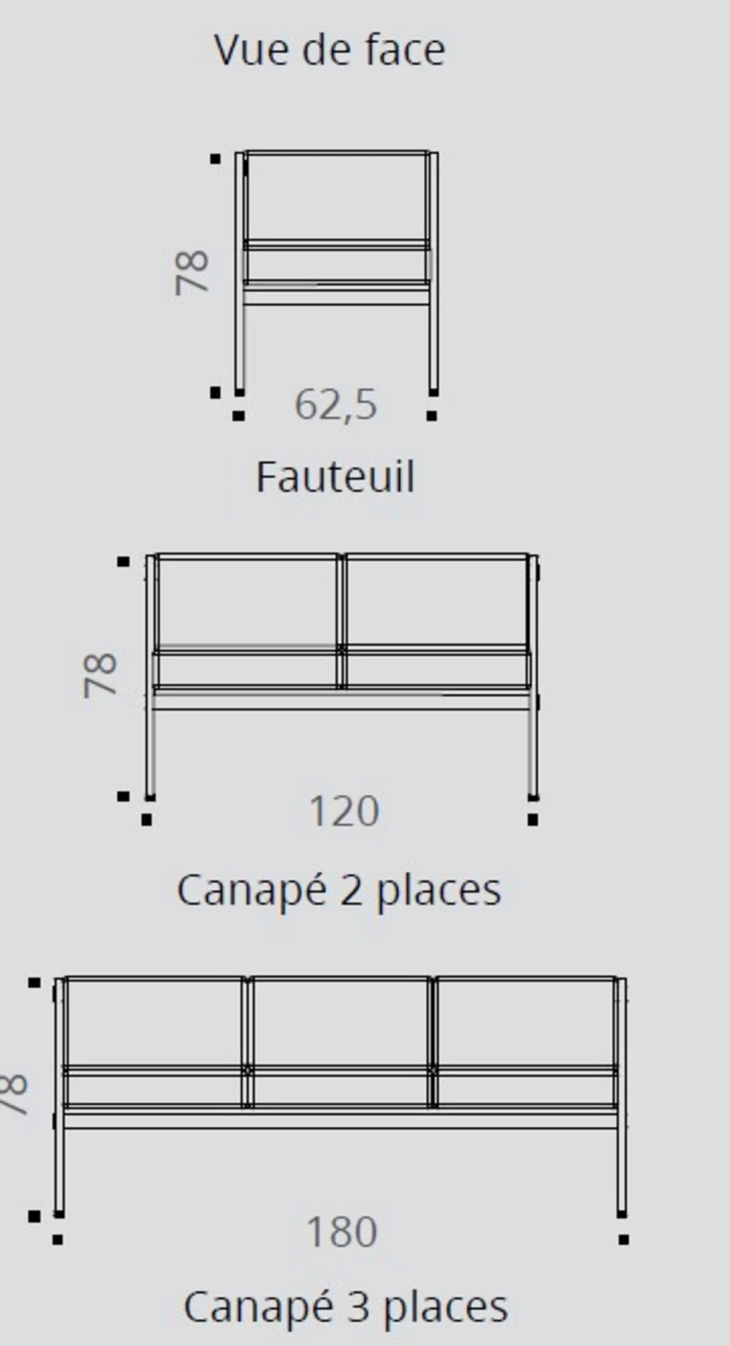 Fauteuil et Banquette Altys dos à dos