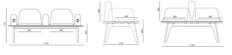 Gamme de banquettes et de tables configurables ARCHIPEL