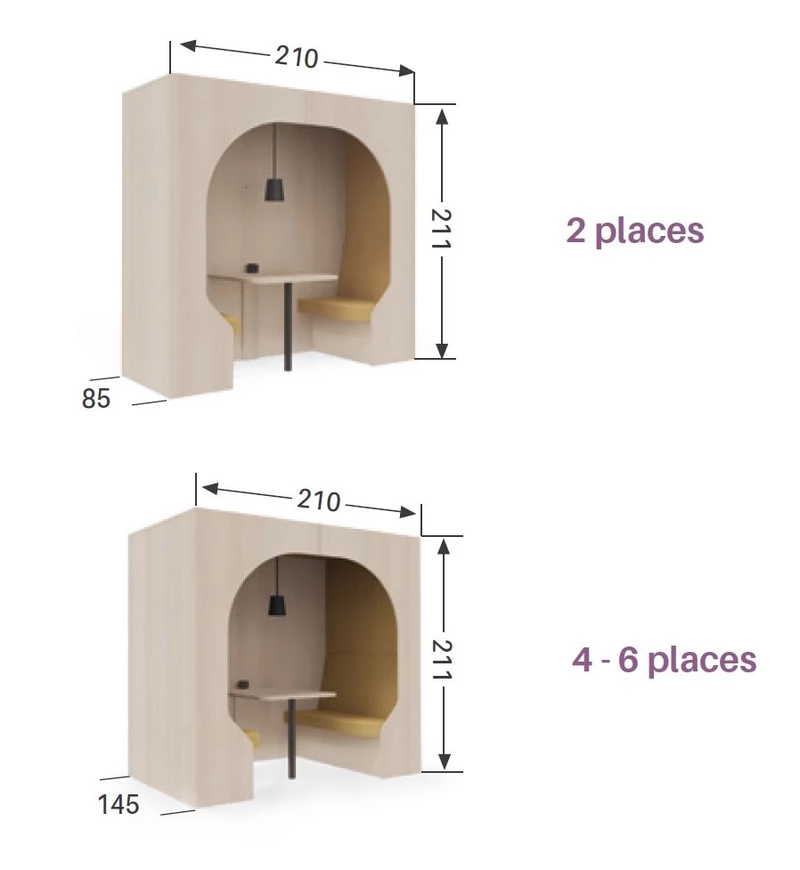 Box acoustique Koma Arrondie 2, 4, 6 places