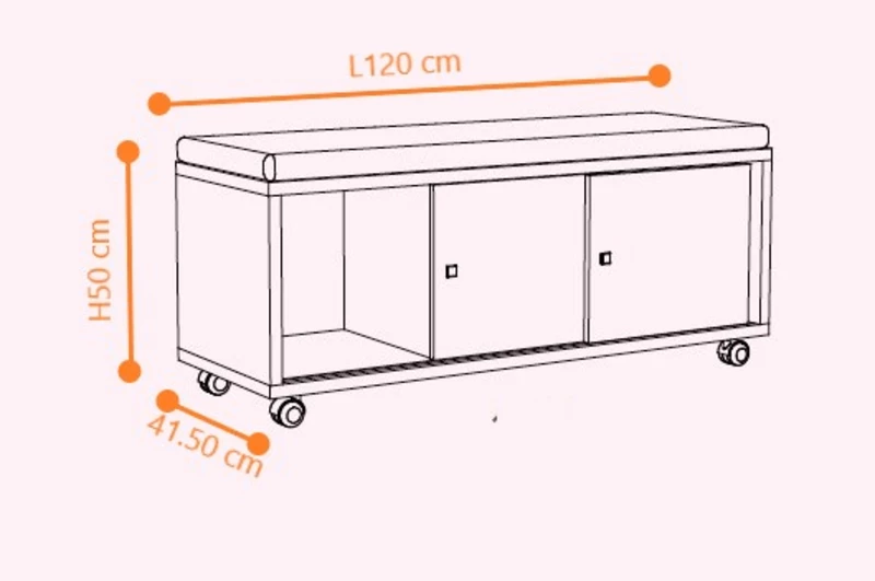 Banc mobile avec rangements KUBIX