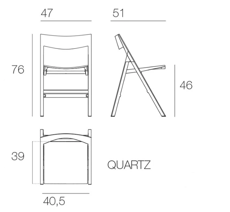 Lot de 4 chaises pliantes d'extérieur QUARTZ