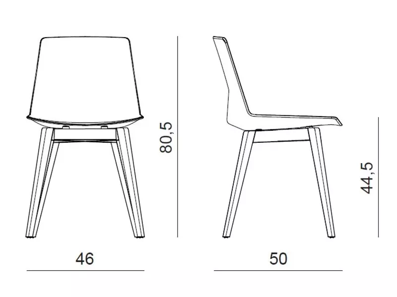 Lot de 2 chaises CLEM 4 pieds bois