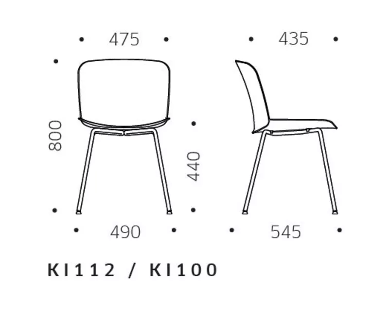 Lot de 2 chaises Libra Blanc 4 Pieds Chrome