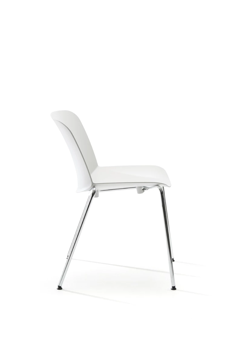 Lot de 2 chaises Libra Blanc 4 Pieds Chrome