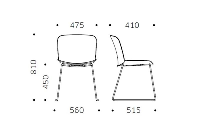 Lot de 2 chaises Libra pieds luge