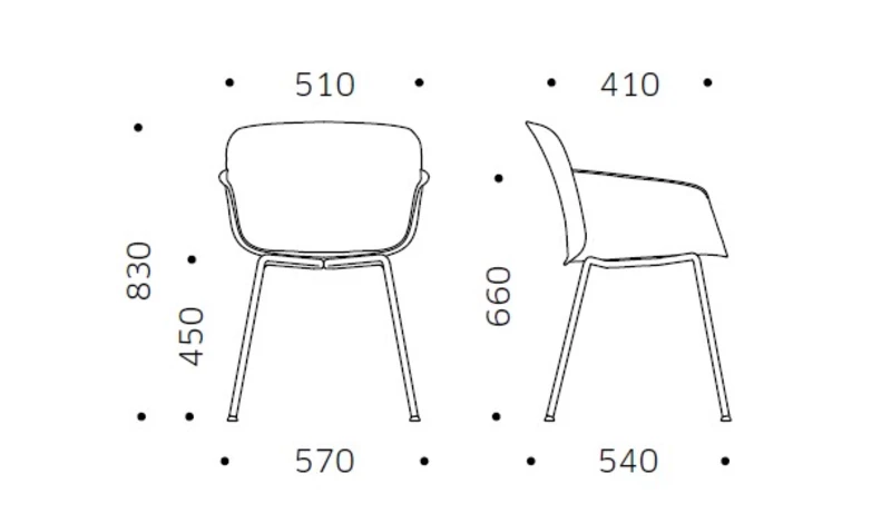 Lot de 2 fauteuils Libra 4 pieds