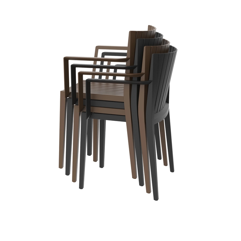 Lot de 4 chaises d'extérieur avec accoudoirs Spritz