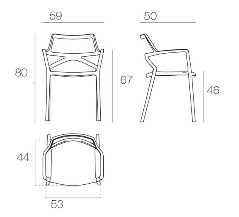 Lot de 4 chaises d'extérieur Delta