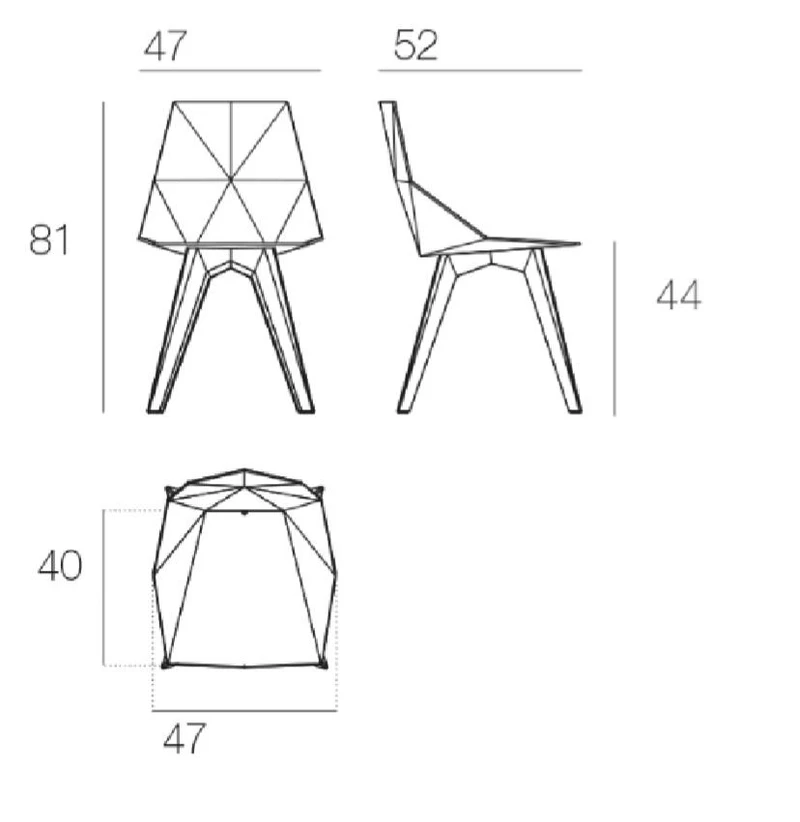 Lot de 4 chaises FAZ Pieds transparents