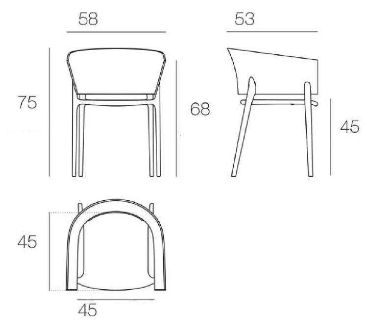 Lot de 4 fauteuils d'extérieur Africa