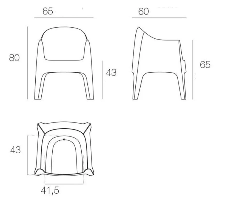 Lot de 4 fauteuils d'extérieur Solid