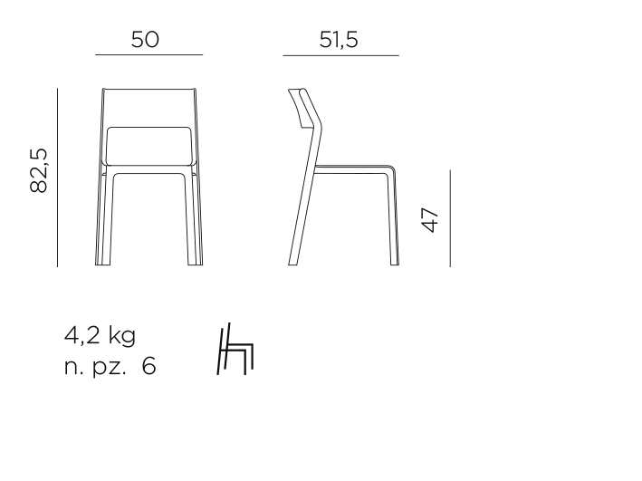 Lot de 6 chaises Trill Bistrot