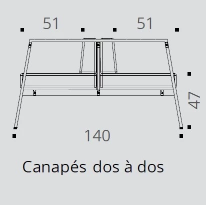 Fauteuil et Banquette Altys dos à dos