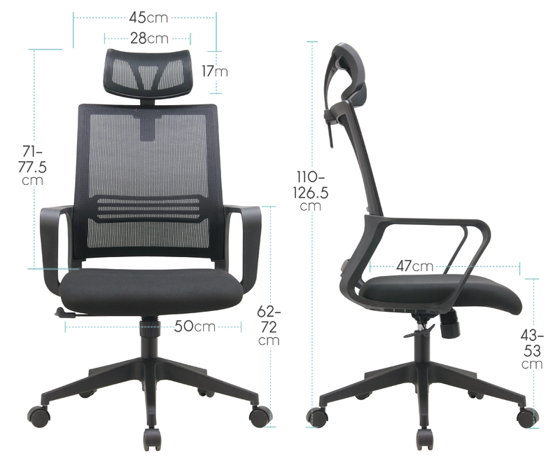 Lot de 4 fauteuils de bureau avec Têtière TALK