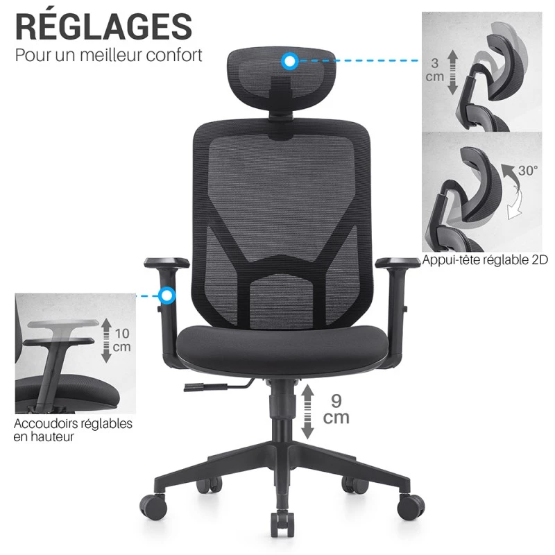 fauteuil de bureau ergonomique AXEL