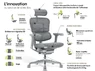 Fauteuil ergonomique Tech 2 Luxe avec repose-jambes