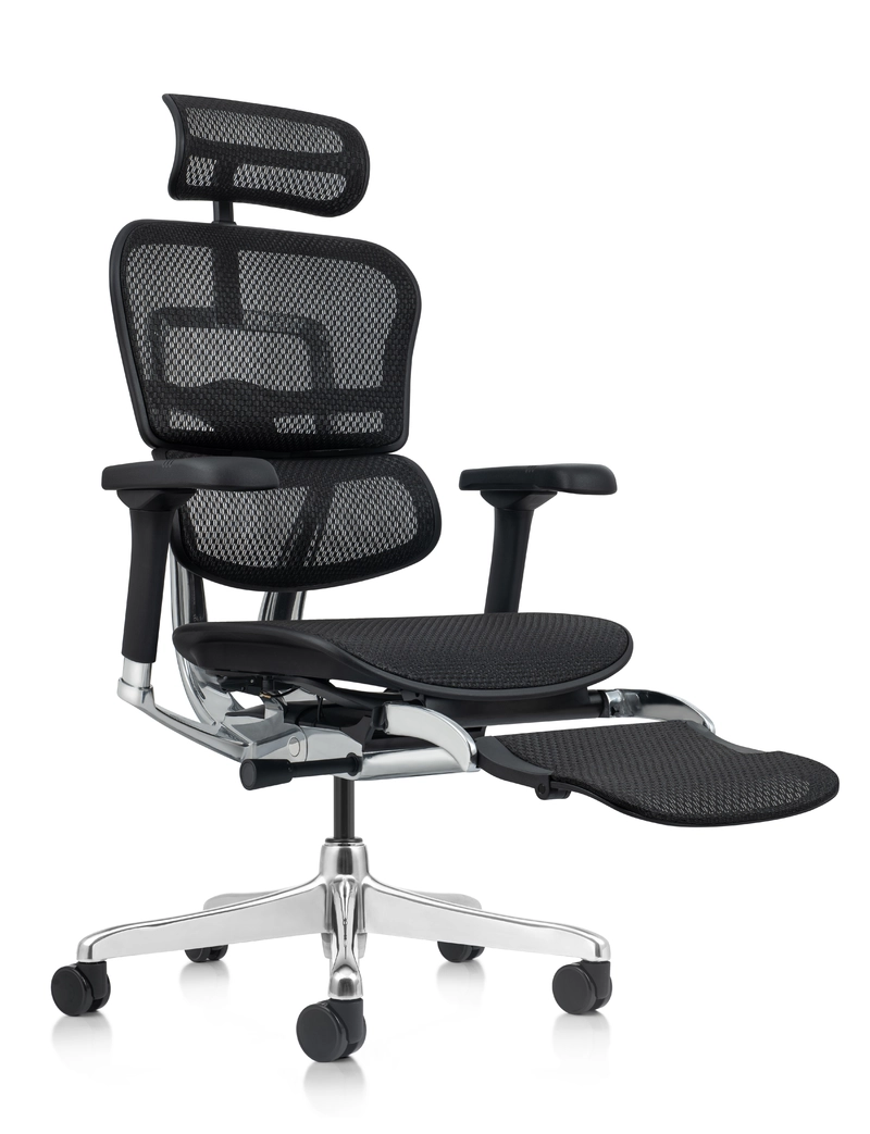 Fauteuil ergonomique Tech 2 Luxe avec repose-jambes