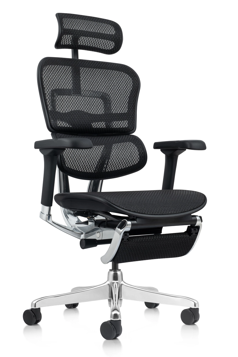 Fauteuil ergonomique Tech 2 Luxe avec repose-jambes