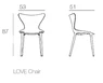 Lot de 4 chaises d'extérieur Love