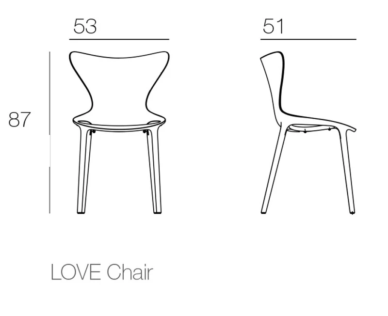 Lot de 4 chaises d'extérieur Love