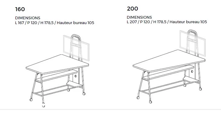 Table Multimédia Estrada avec support écran