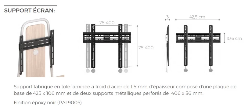 Table Multimédia Estrada avec support écran