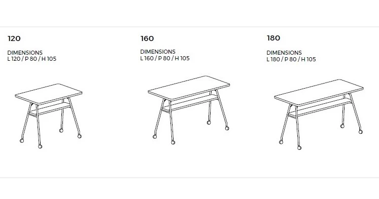 Table haute Estrada sur roulettes