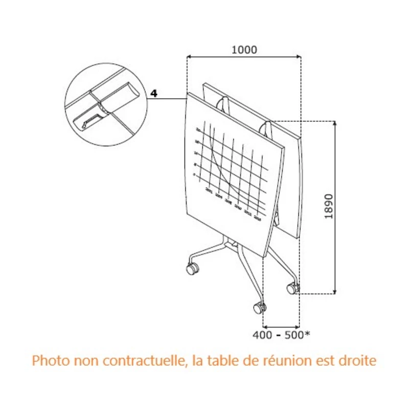 Table abattante XXL  PAULA